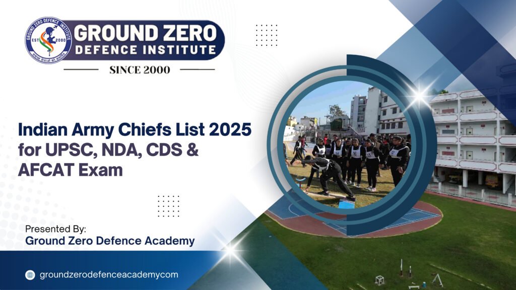 Indian Army Chiefs List 2025 for UPSC, NDA, CDS & AFCAT Exam