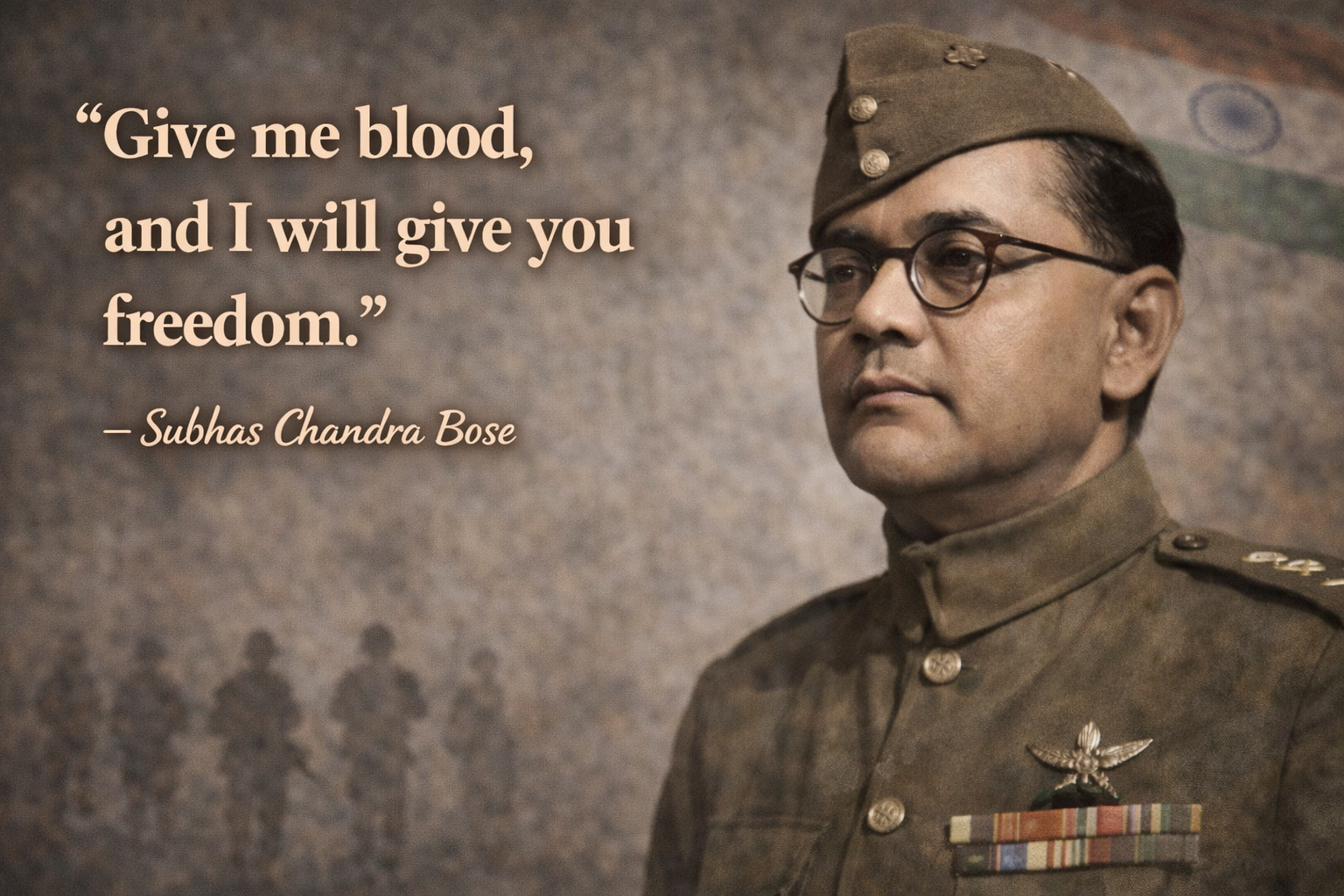 Give me blood, and I will give you freedom. – Subhas Chandra Bose