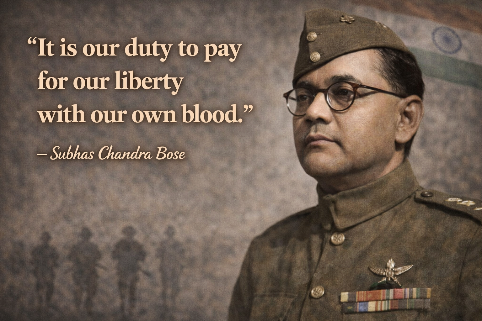 It is our duty to pay for our liberty with our own blood. – Subhas Chandra Bose